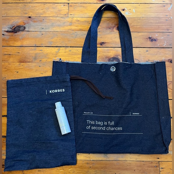 Korres Other - Korres Santorini Grape Poreless Skin Perfecting Toner 4.22oz Denim Tote & Pouch